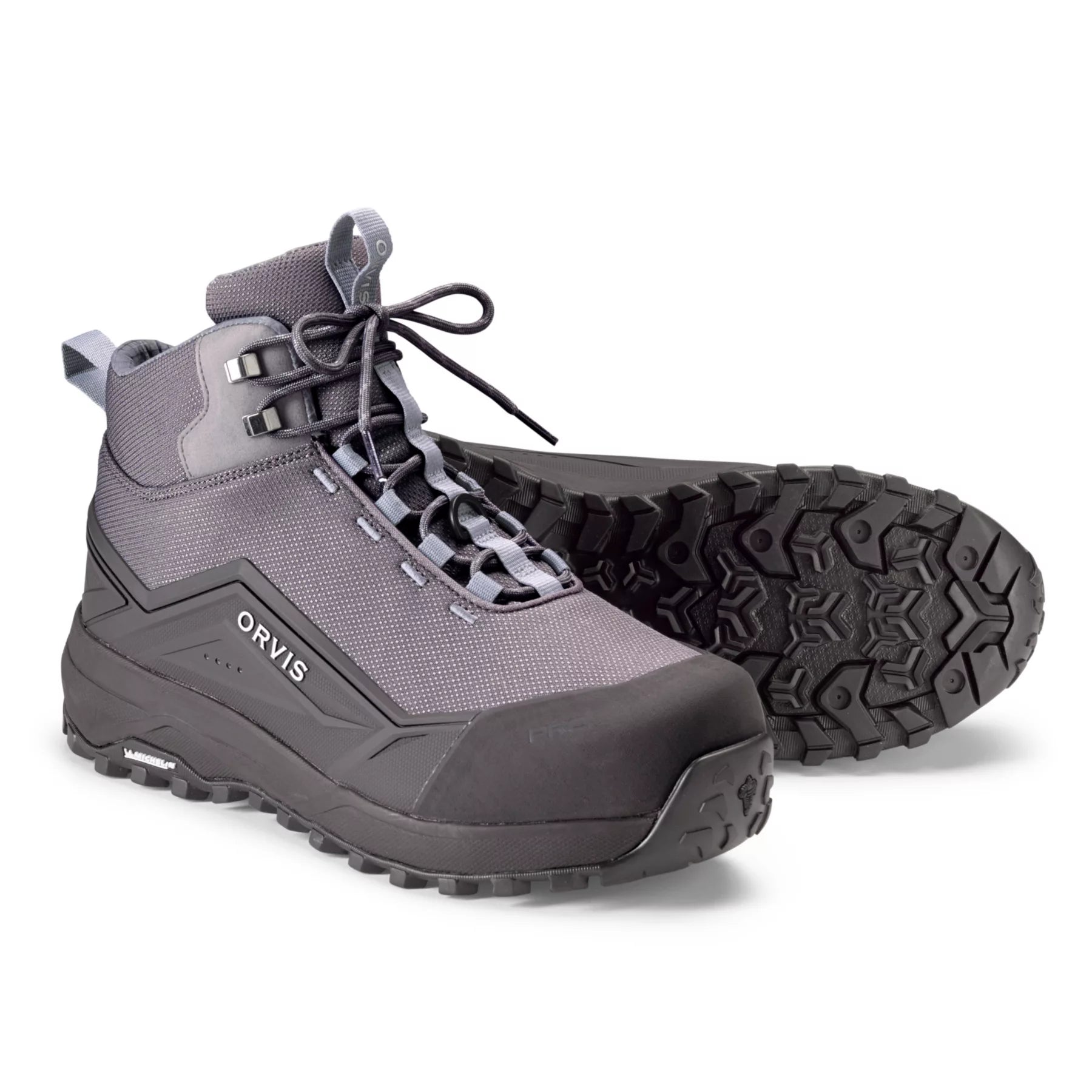 Men’s Flex Wading Boots with Rubber Sole - Black/Grey / 6