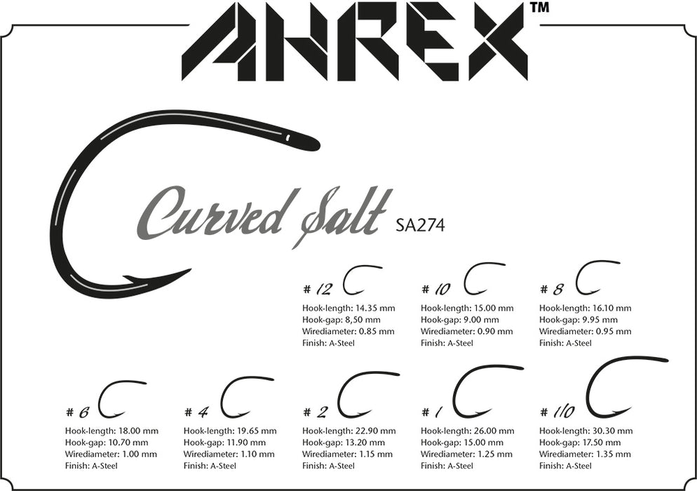 Ahrex SA274 Curved Salt Fly Hooks