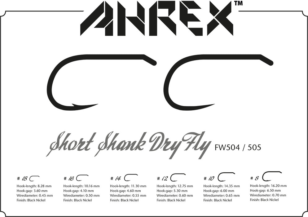 Ahrex FW505 - Short Shank Dry Fly Barbless