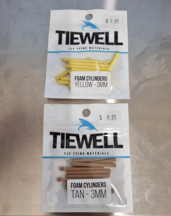 Tiewell Foam Cylinders 3mm Assorted Colours