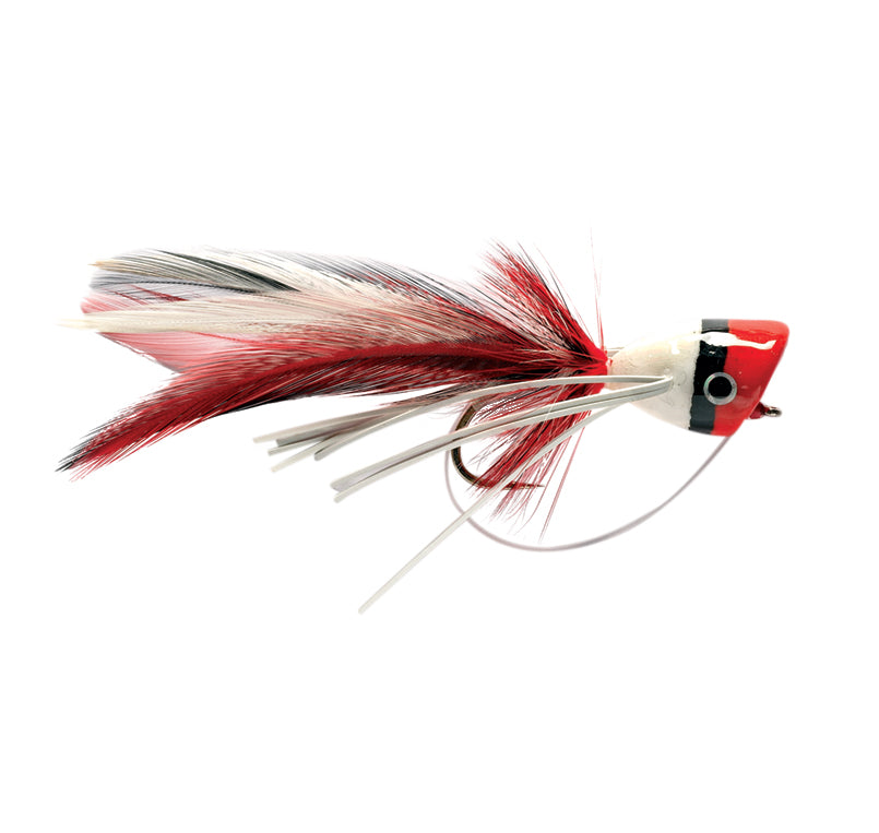 bass-popper-red-white-fly-pattern — The Flyfisher