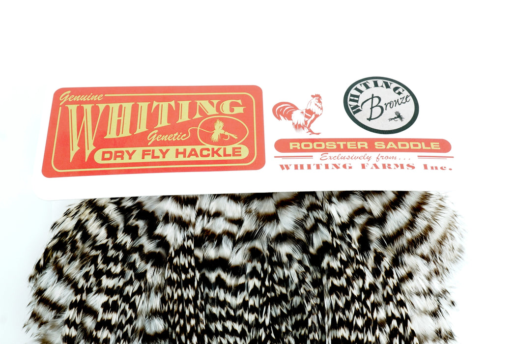 Whiting Bronze Midge Dry Fly Saddle Grizzly