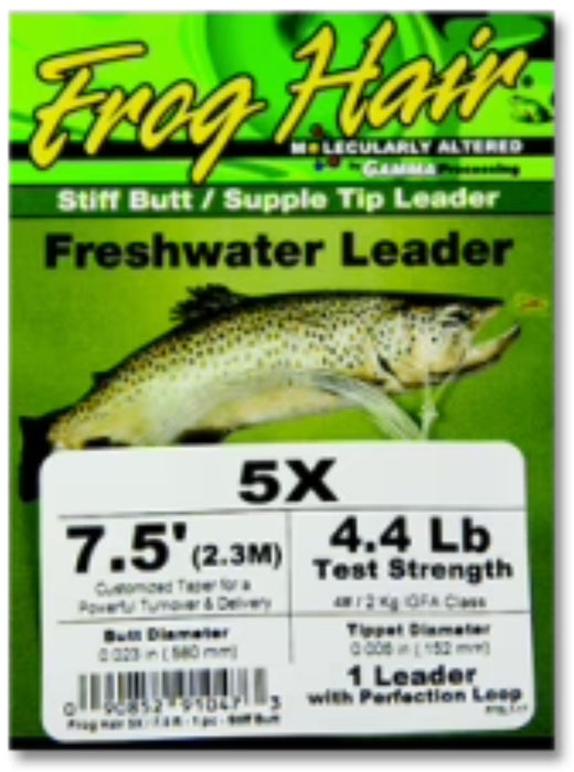 Frog Hair Stiff Butt Supple Tip Tapered Leaders (7.5ft)