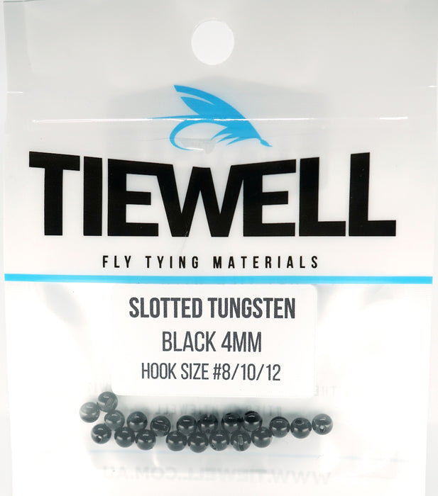 Tiewell Slotted Tungsten Beads Black