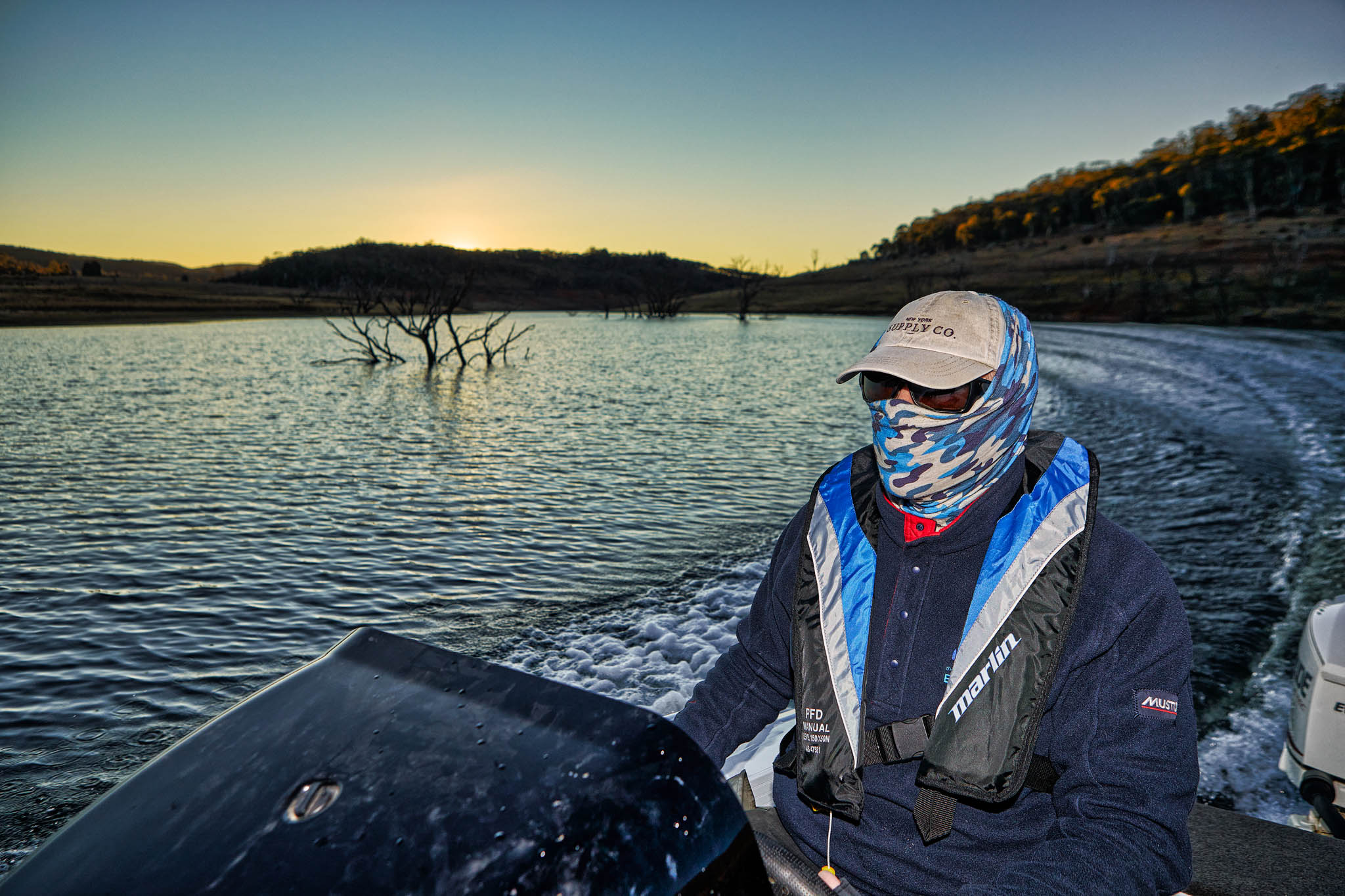 Winter solstice midges on Lake Eucumbene.
