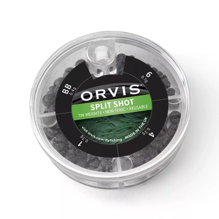 Orvis Tin Split Shot Multi Pack 4 Sizes Black