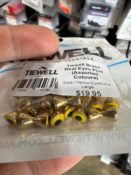 Tiewell Brass Real Eyes Plus Dumbbell Eyes (Assorted Colours) SALE Tiewell