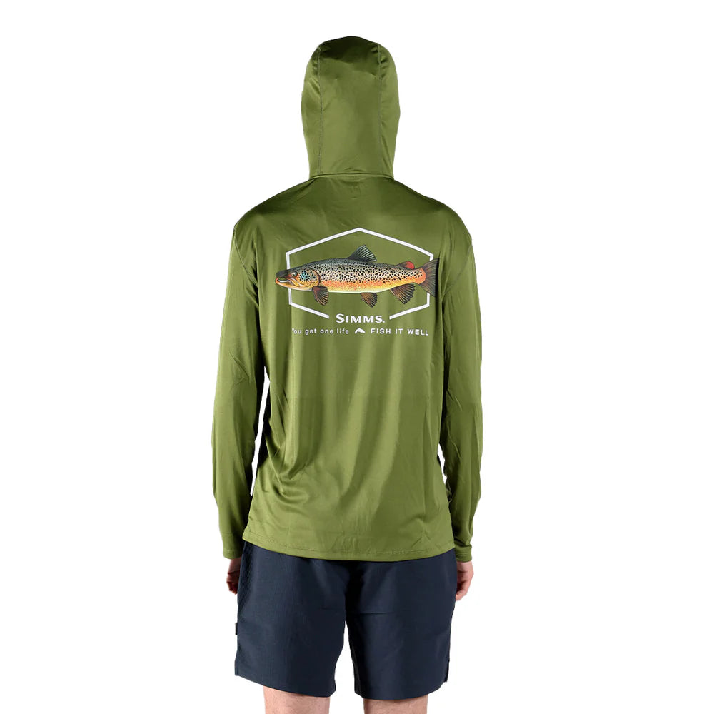 Simms Graphic Solartech S25 Hoody Brown Trout Simms