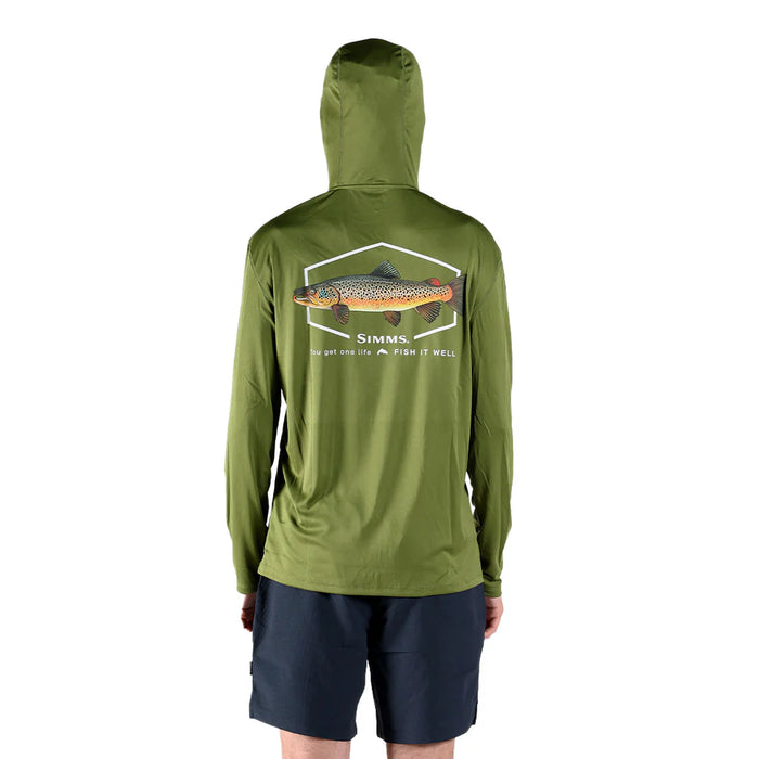 Simms Graphic Solartech S25 Hoody Brown Trout Simms