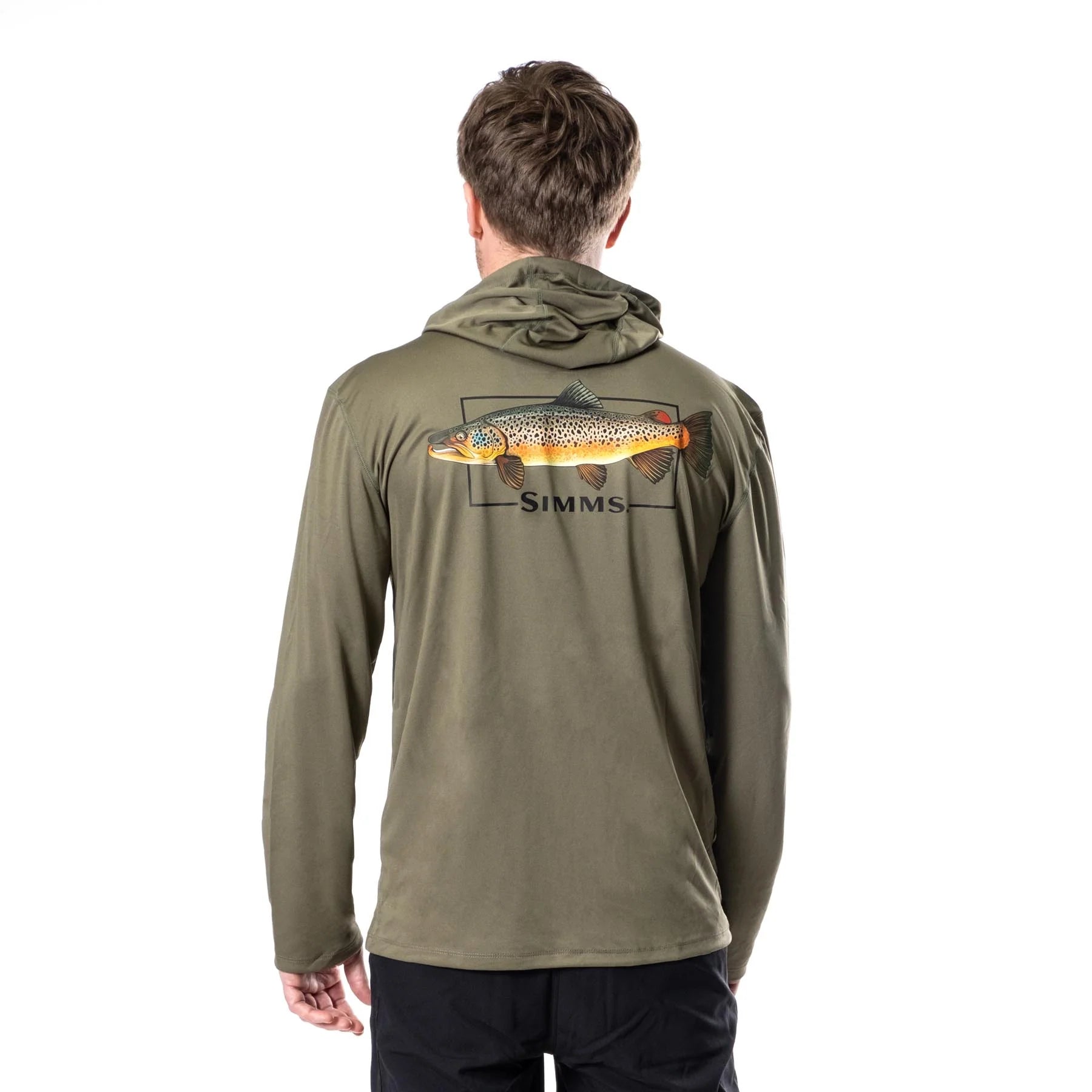 Simms Graphic Solartech Hoody Brown Trout