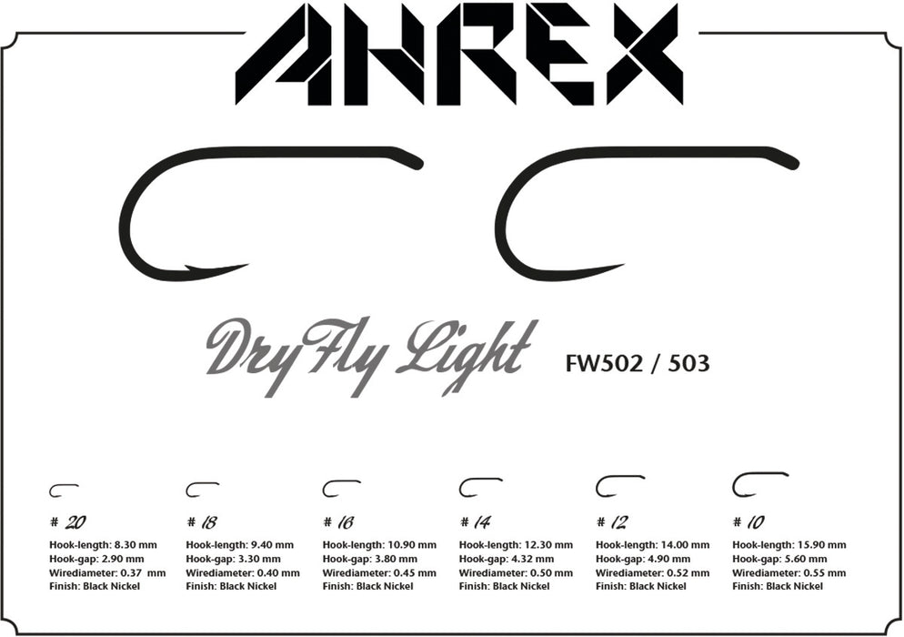 Ahrex FW502 - Dry Fly Light Fly Hooks