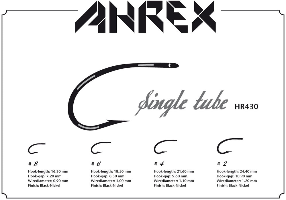 Ahrex HR430 - Tube Single Fly Hooks