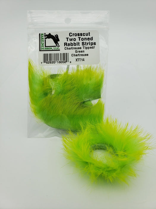 Hareline Two Toned Rabbit Strips Chartreuse