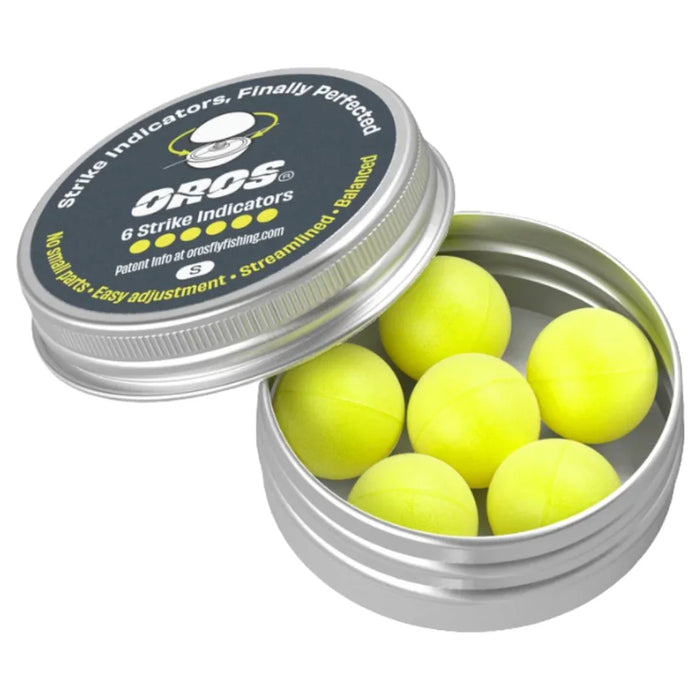 Oros Small Strike Indicator 6 Pack Chartreuse (In Storage Tin)