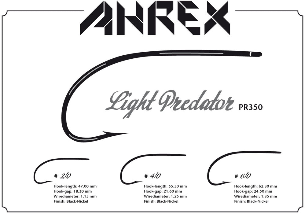 Ahrex PR350 - Light Predator Barbed Fly Hooks