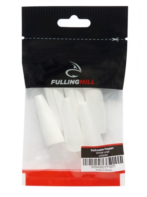 Fulling Mill Saltwater Popper Foam Head White