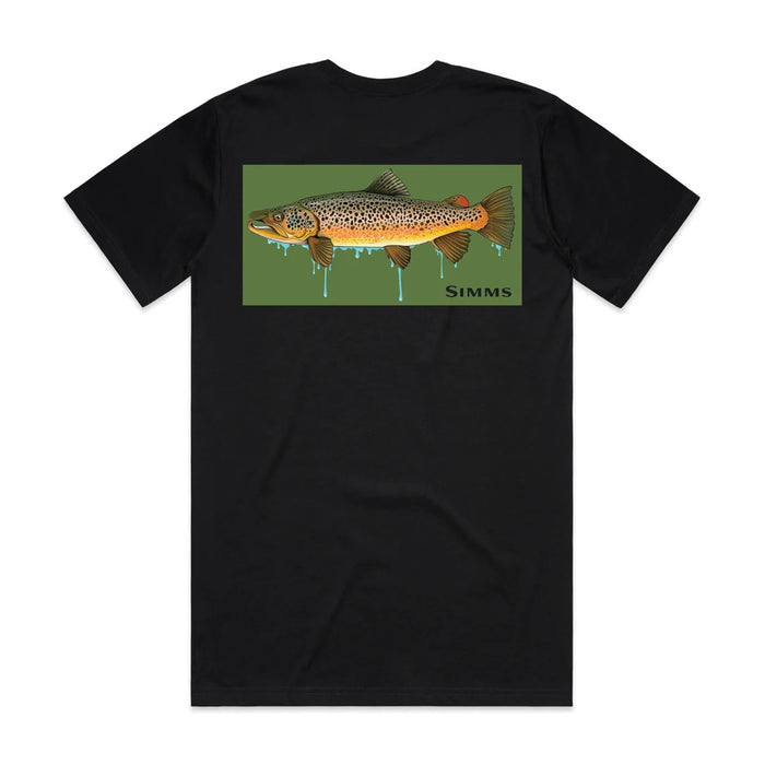 Simms S26 Artist Tee - Brown Trout - Black