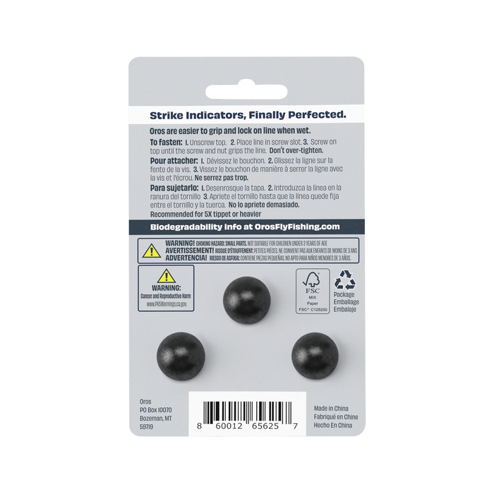 Oros Strike Indicator Black 3-Pack Oros