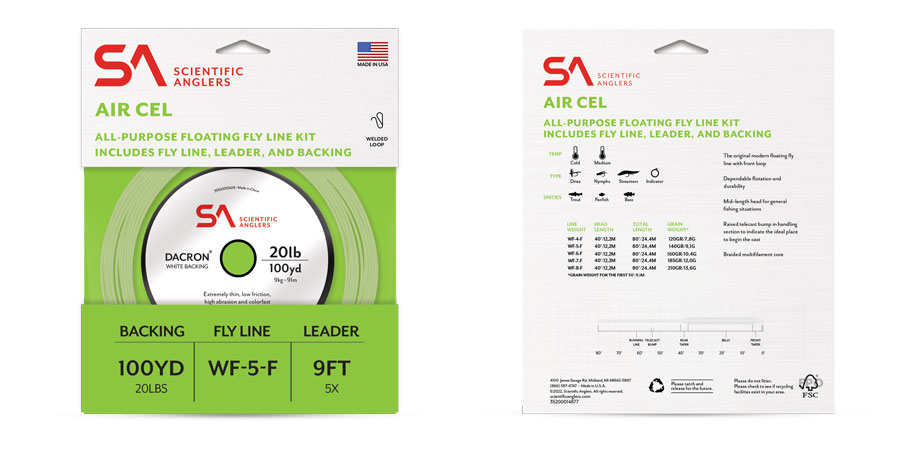 Scientific Anglers Air Cel Kit Fly Line + Backing  + Leader Scientific Anglers
