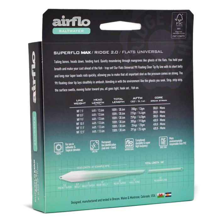 Airflo Superflo MAX Ridge 2.0 Flats Universal - 9ft Clear Floating Tip