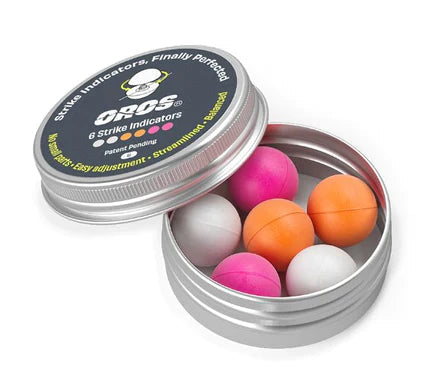 Oros Small Strike Indicator 6 Pack Colour Mix (In Storage Tin)