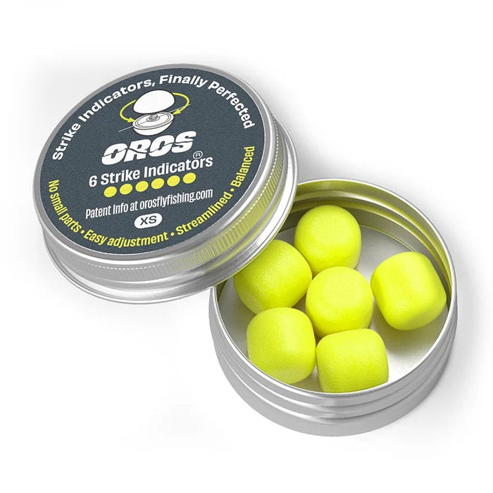 Oros Extra Small Strike Indicator 6 Pack Chartreuse (In Storage Tin) Oros