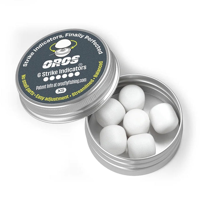 Oros Extra Small Strike Indicator 6 Pack White (In Storage Tin) Oros