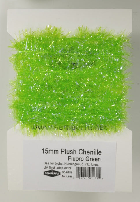 Semperfli 15mm Plush Chenille Fluoro Green