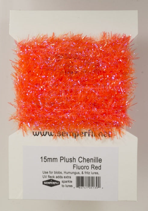 Semperfli 15mm Plush Chenille Fluoro Red