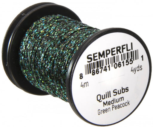 Semperfli Quill Subs - Flat Braid Green Peacock