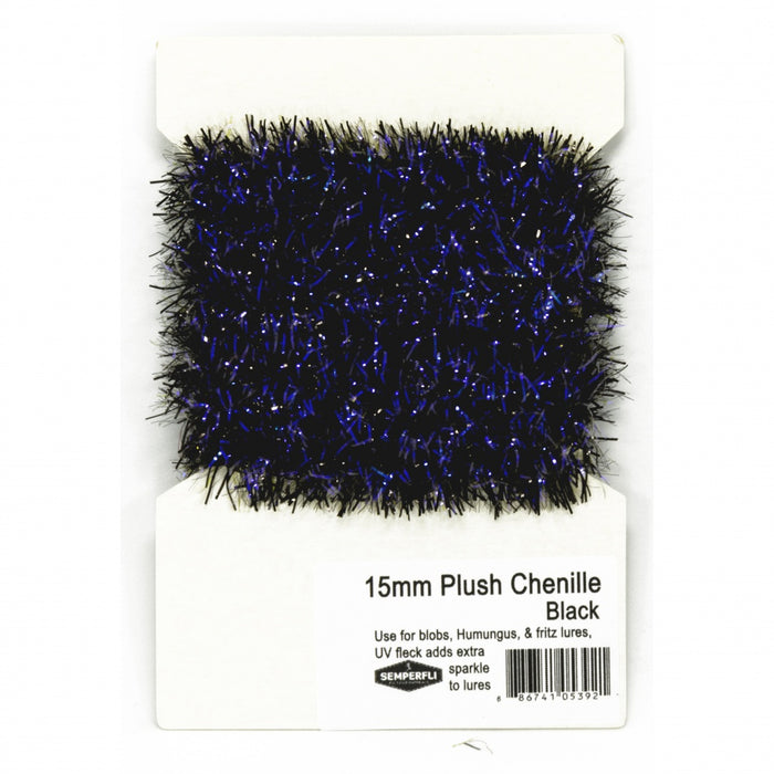 Semperfli 15mm Plush Chenille Black