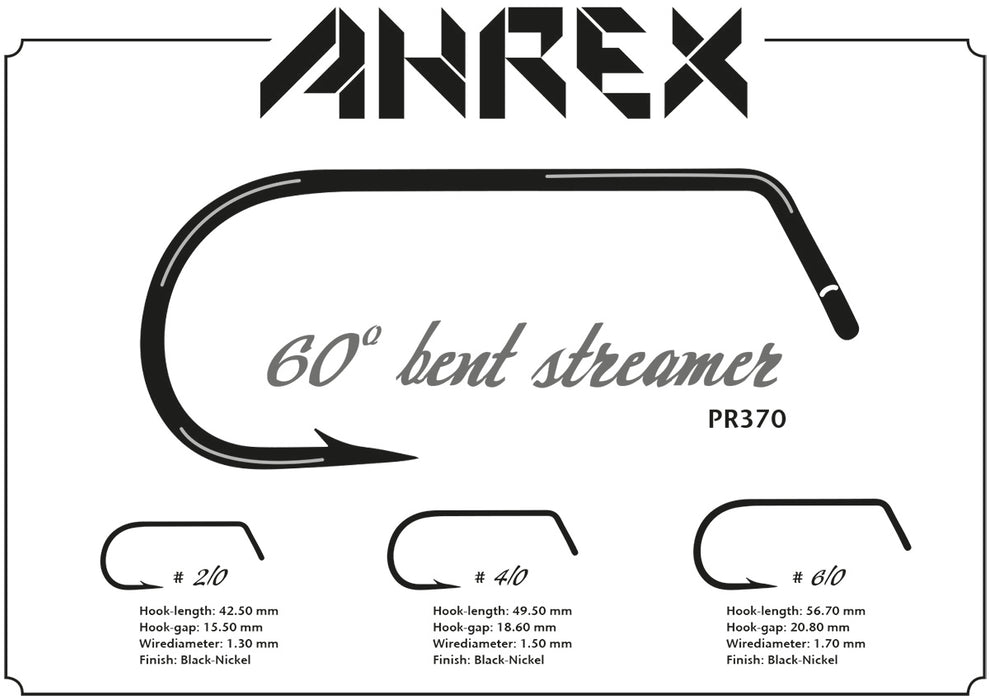 Ahrex PR370 60 Degree Bent Streamer Fly Hooks - The Flyfisher