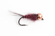 Bassano Claret Nymph - Copper Tungsten Bead (Barbless) #14-16 - The Flyfisher