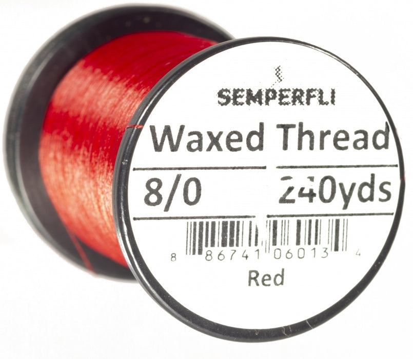 Semperfli Classic Waxed Thread 8/0 Red