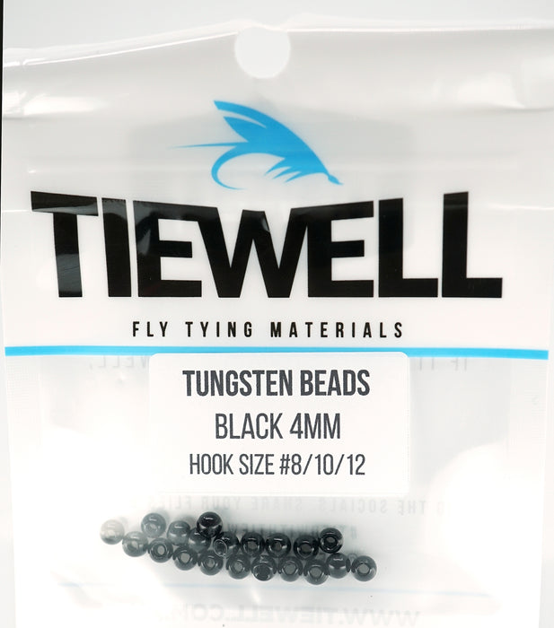 Tiewell Round Tungsten Beads Black