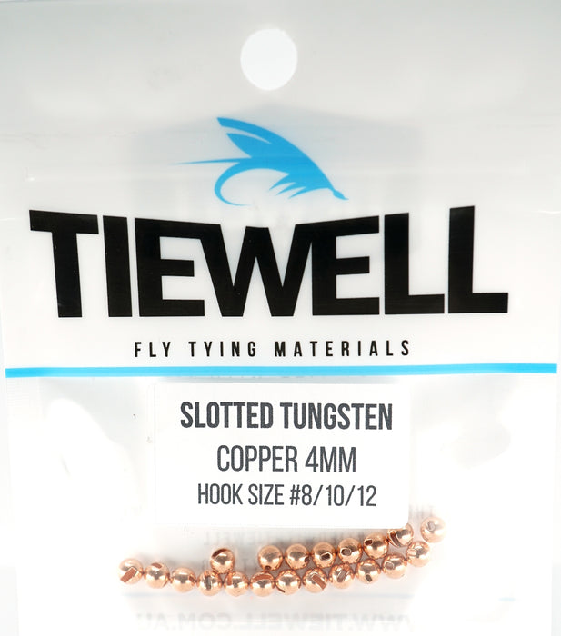 Tiewell Slotted Tungsten Beads Copper