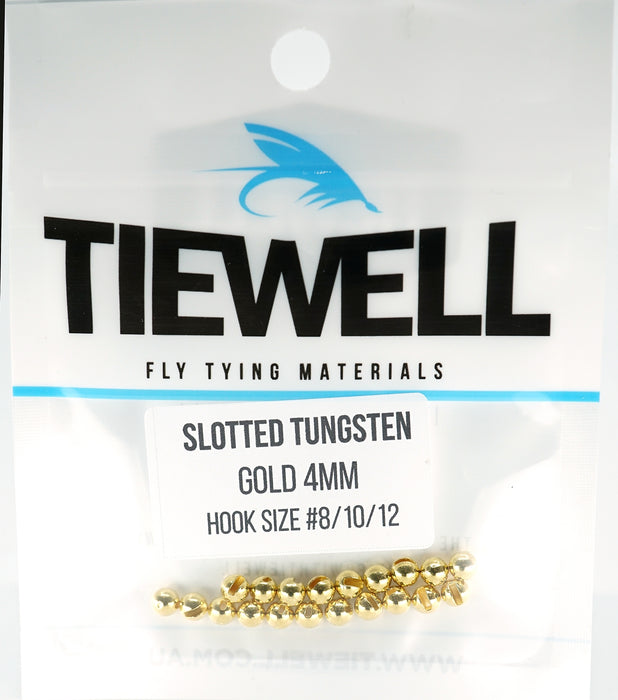 Tiewell Slotted Tungsten Beads Gold
