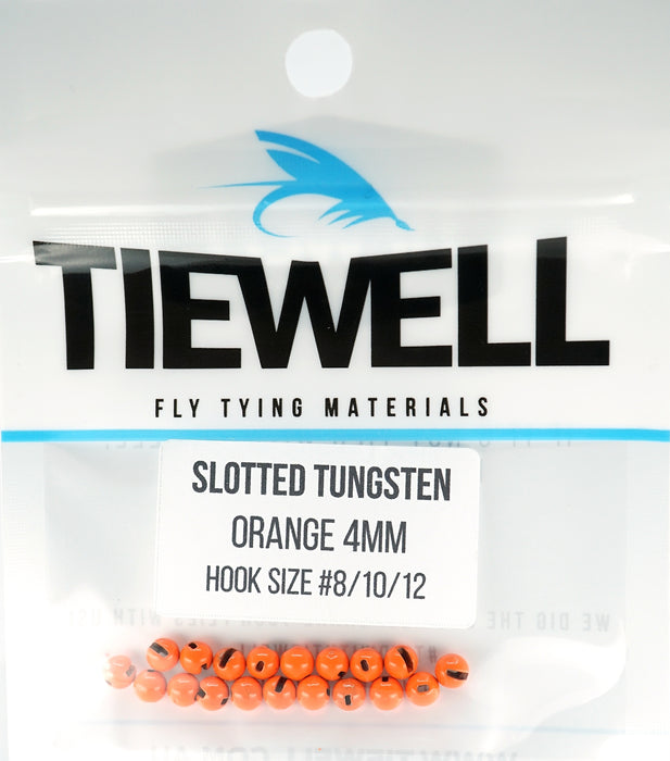 Tiewell Slotted Tungsten Beads Orange