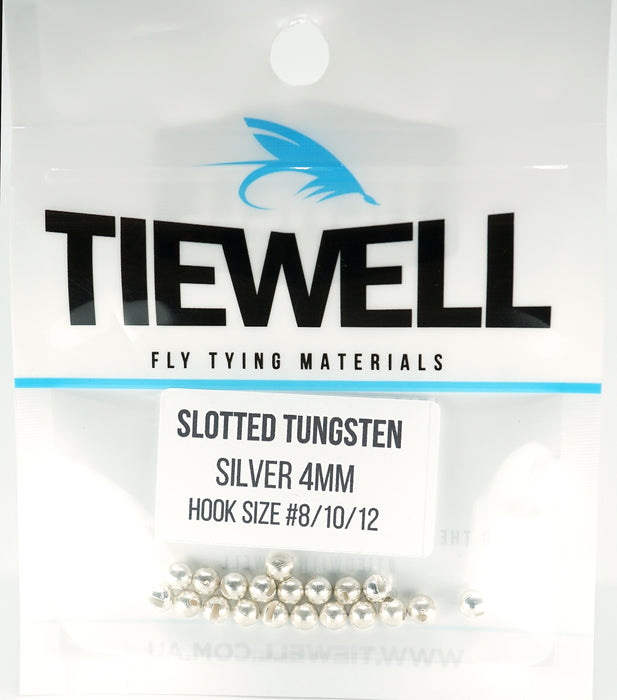 Tiewell Slotted Tungsten Beads Silver